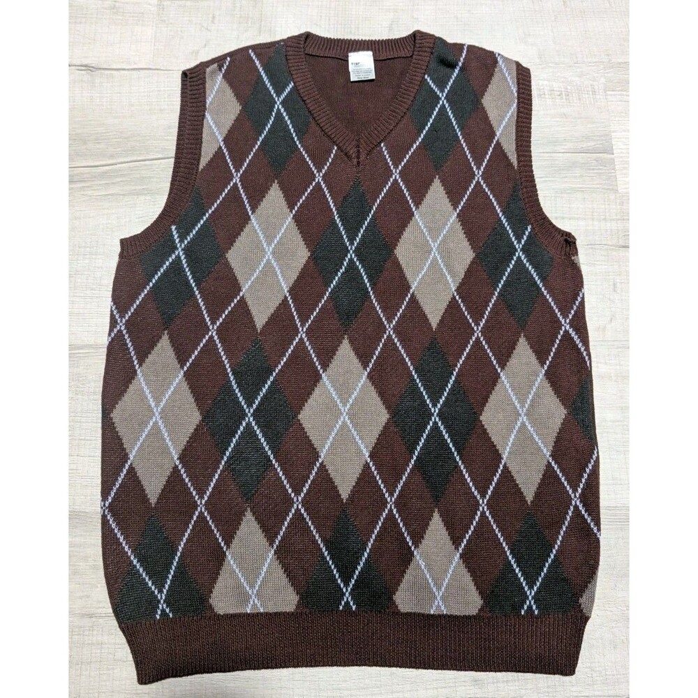 Step Brothers Sweater Vest Mens One Size Argyle Diamond 90s Grandpa Cosby Dale